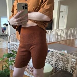 Uniqlo x Mame Kurogouchi shirt and 3D Knit Ribbed Shorts